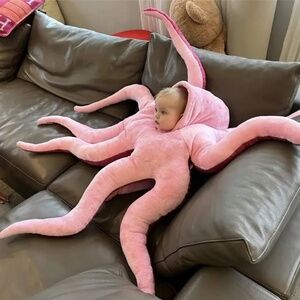 Pink Octopus Baby, Kids, Adult Costume